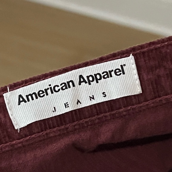 american apparel jeans burgundy red corduroy skater skirt size large - Picture 4 of 4